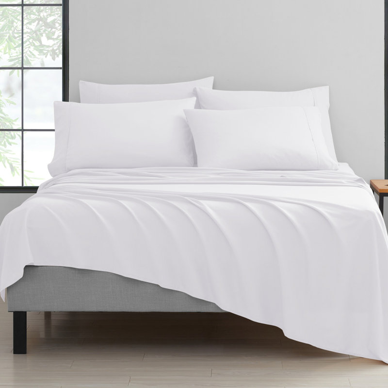 Luxury 2000 Thread Count Rayon Bamboo Bed Sheet Set – Ultra Soft, Hypoallergenic, Deep Pocket Sheets for All Seasons, Silver