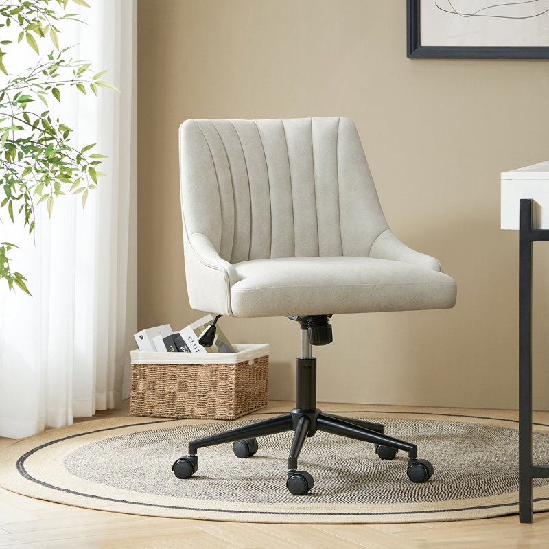 Chaise de bureau inclinable et pivotante Kater, Ivoire
