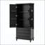 Armoire de cuisine de 70 pouces avec 2 tablettes, 6 compartiments de porte et 3 tiroirs pour un rangement efficace et une conception élégante-1258912676