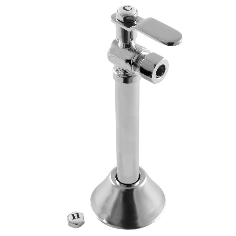 Kingston Brass CA8320MB Whitaker 1/2" Sweat X 3/8" O.D. Comp Angle Stop Valve With 5" Extension, Matte Black
