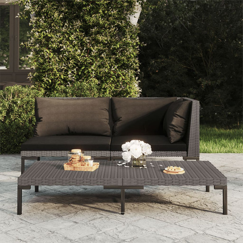 Canapé de jardin Vidaxl gris foncé