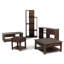 Table basse carrée rustique en bois d'acacia massif l 38 po avec 2 tiroirs et tablette ouverte Monroe-767683055