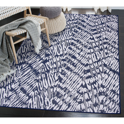 Tapis intérieur / extérieur bleu marine Gebhardt