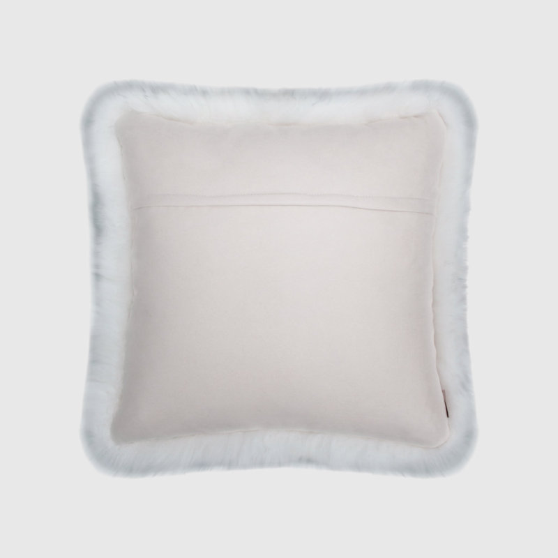 Fieldman Leather Reversible Throw Pillow, Gray/White