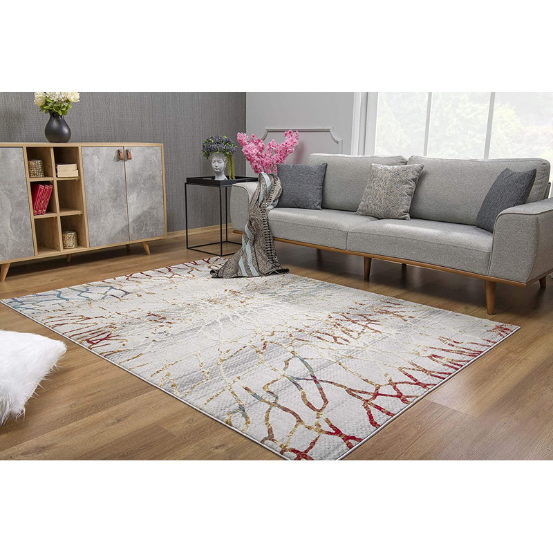 Tapis doré / doré à branches abstraites