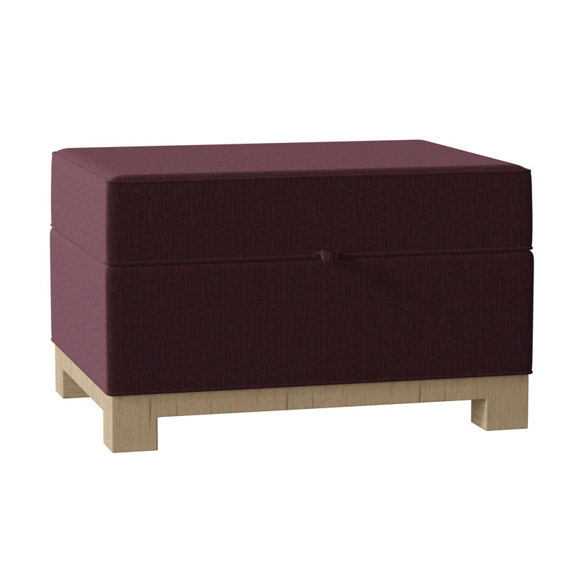 Brandes Upholstered Ottoman, Key Aubergine, Natural