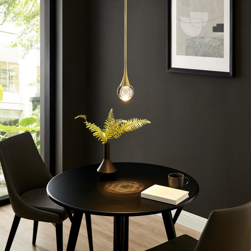 LUNA I 1 - Light LED Single Pendant, Brushed Brass