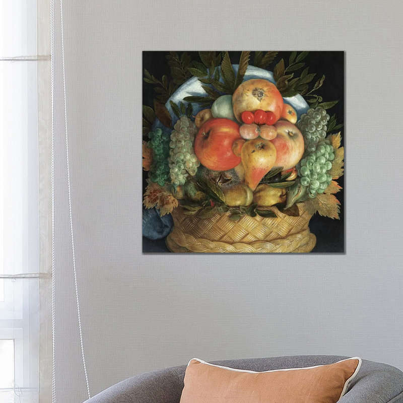Reversible Anthropomorphic Portrait Of A Man Composed Of Fruit by Giuseppe Arcimboldo - Painting on Canvas, Wrapped Canvas