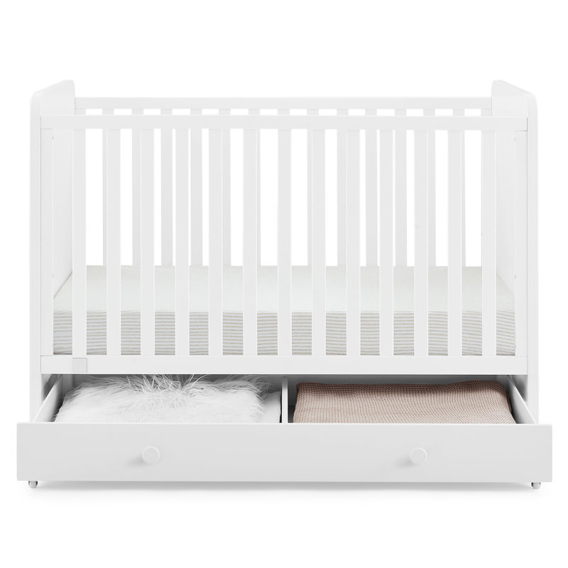 Bianca White 4-in-1 Convertible Crib with Storage Drawer