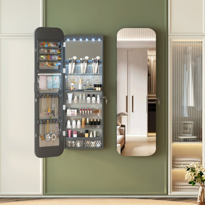 Armoire à bijoux 14,5 po de large avec miroir