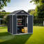 Remise de rangement imperméable en résine 6 x 6 pi avec porte verrouillable, panneau en PP de 12 mm et fenêtre HD