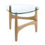 Table d'appoint Etna avec verre trempé transparent et base naturelle
