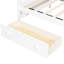 Lit de jour simple en bois blanc, 2 tiroirs pour l'organisation de la chambre à coucher, fabrication en pin, pas de sommier tapissier, idéal pour tout intérieur, conception de chalet traditionnelle, espace de rangement supplémentaire pour la structure, haute qualité