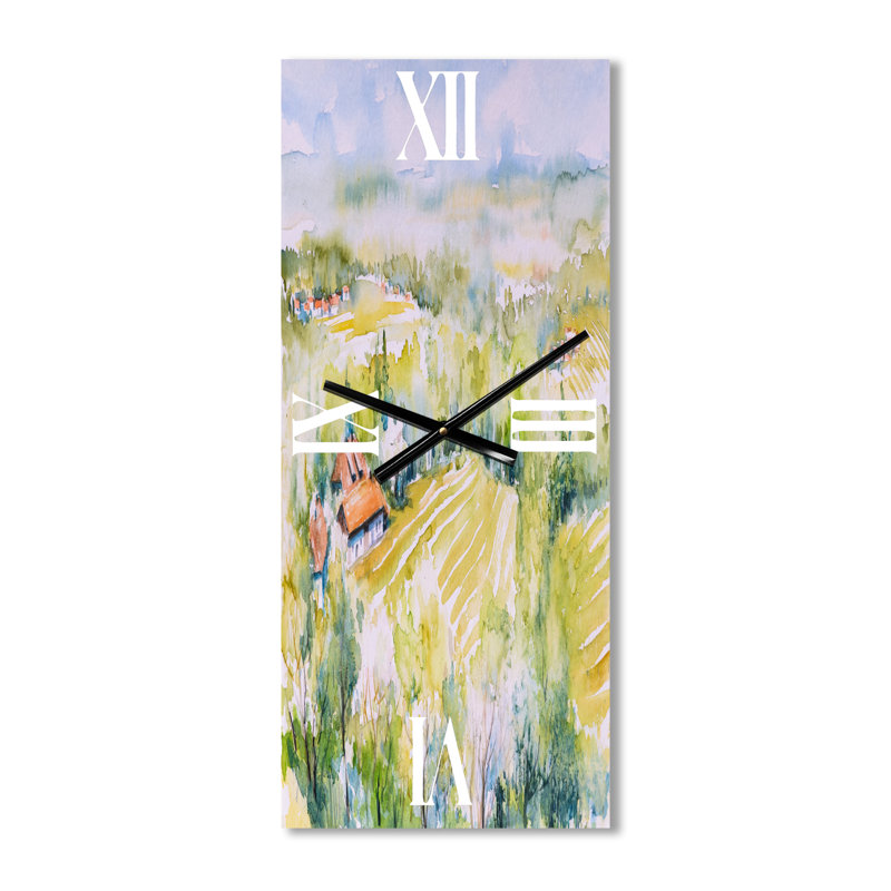 Blossoming Green Fields In Countryside - Horloge murale, Petit