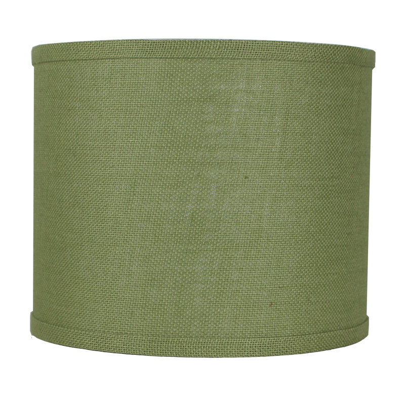 Ganya Burlap Drum Lamp Shade, Khaki Green, 10" H x 12" W x 12" D
