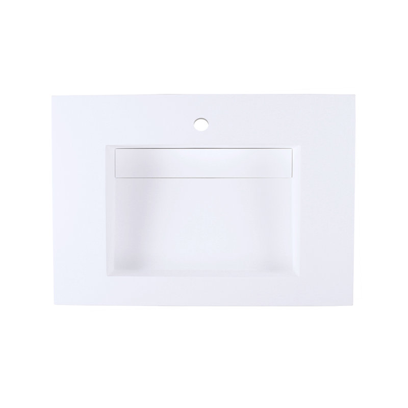 Kubista 19 in. L Bathroom Sink, Gloss White, Single
