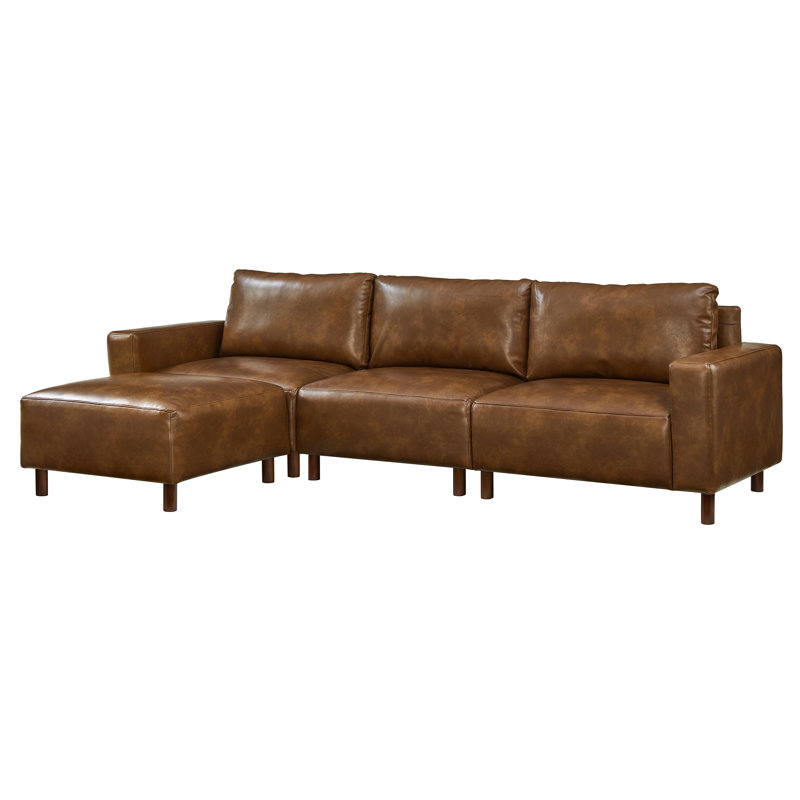 Modern Luxury Sectional Sofa Couch Quality Upholstery Breathable Pu Leather Couch L Shape Sofa With Convertible Ottoman Chaise