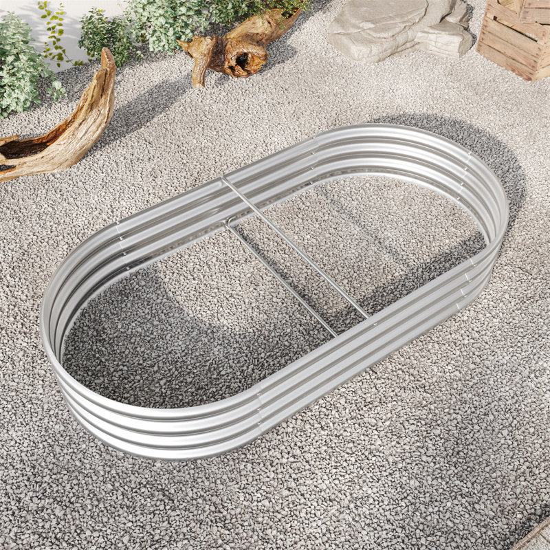 2Pcs Galvanized Raised Garden Bed Kit for Vegetables, Flowers & Herbs, Easy Assembly, Rust-Resistant, Heavy Duty