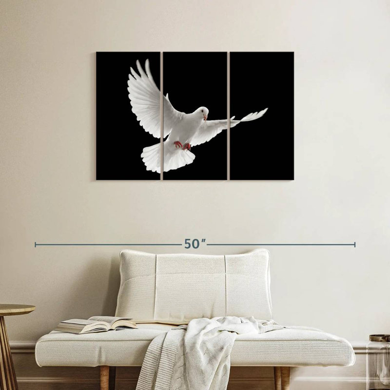 Brampt Flying White Dove, 24" H x 38" W