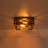 2 - Light Open Cage Square Wood Grain Flush Mount
