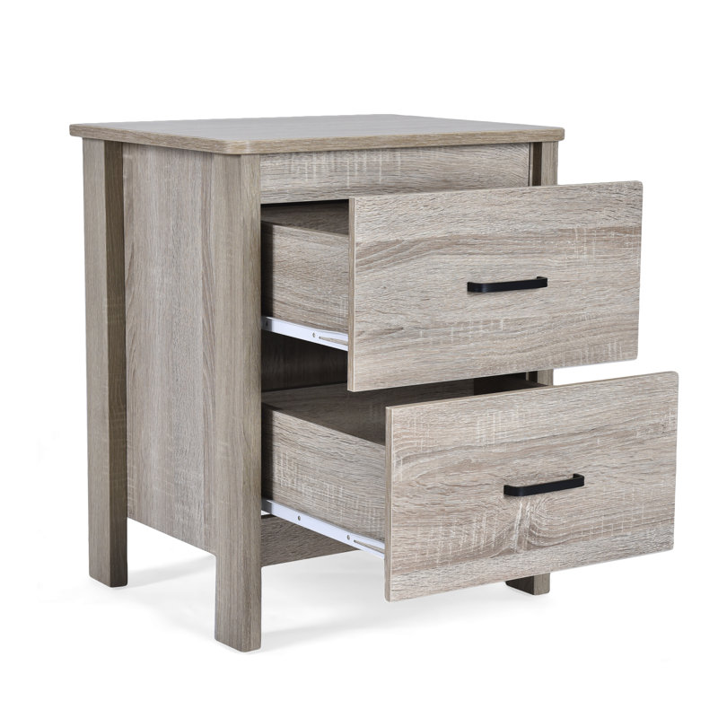 Table de chevet 2 tiroirs Akshata, Chêne Sonoma, Individuel