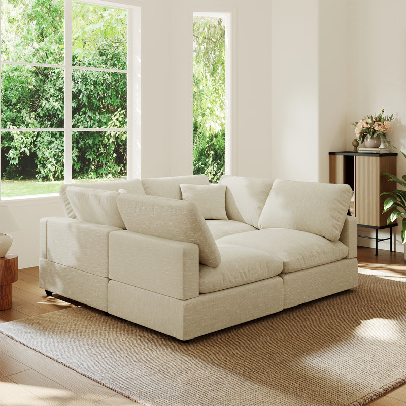 Canapé modulaire à 4 places Howell Howell, Beige
