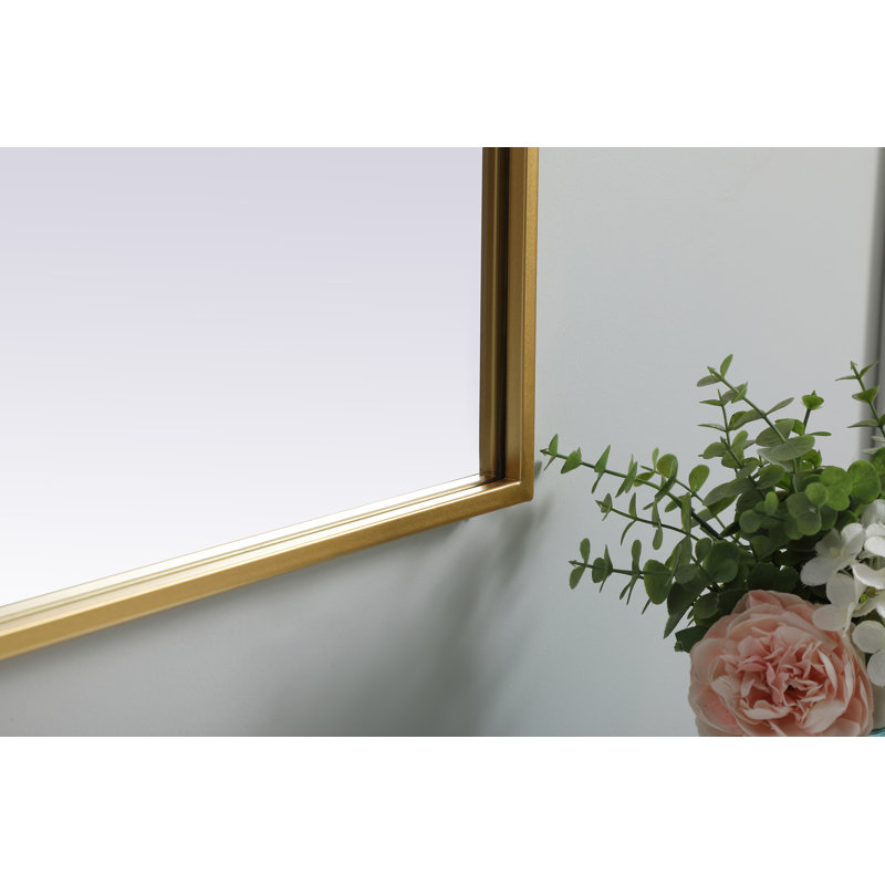 Sabine Metal Arch Wall Mirror, Brass, 42" x 33"