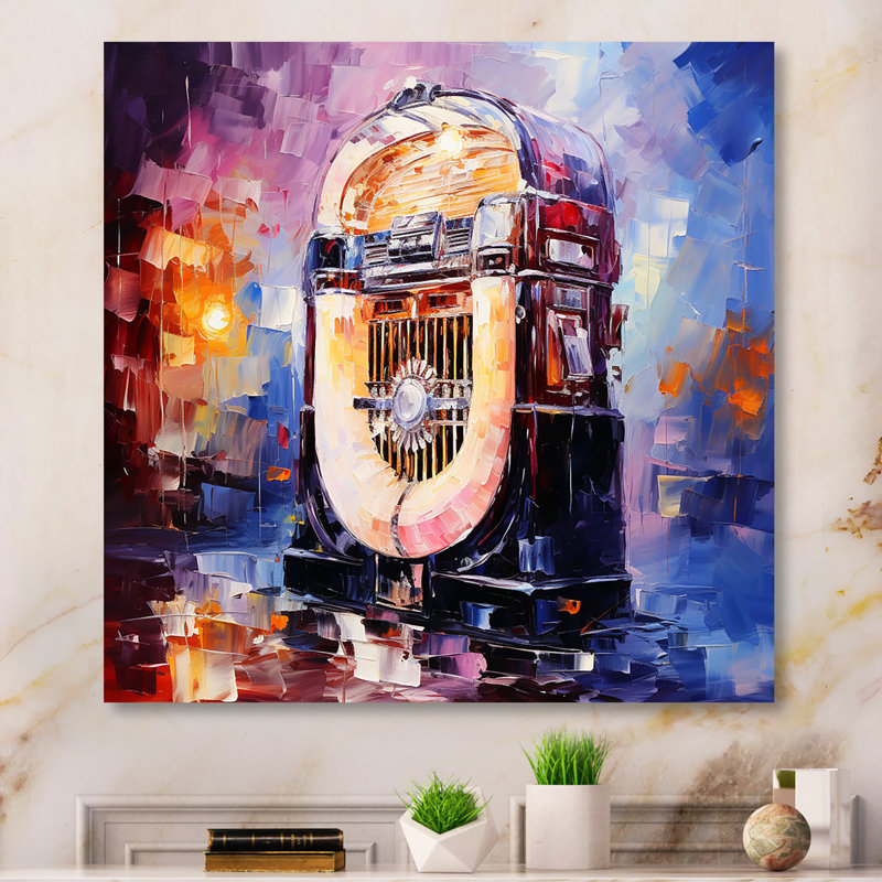 Cubist Jukebox Harmony 3 - Jukeboxes, art mural en métal, H 16 po x l 16 po