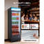 Réfrigérateur commercial pour marchandisage, réfrigérateur à porte vitrée 12,7 pieds cubes / 360 L, refroidisseur de boissons vertical avec boîte à lumière personnalisable, 4 tablettes réglables et lumière DEL douce pour les magasins à domicile