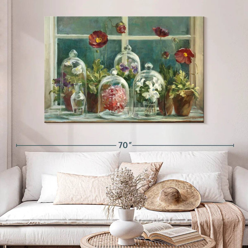 Harnek Fall Poppies Windowsill, 34" H x 51" W