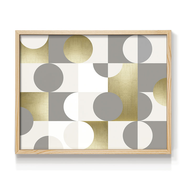Modern Gold Reflections -Framed Print - Restickable, Natural, 16" H x 20" W