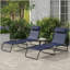 Ensemble de 2 chaises longues pliantes, chaise longue de bronzage, chaise longue d'extérieur avec dossier inclinable, coussin, siège en filet respirant et siège élastique pour la plage