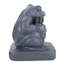Porte-parapluie décoratif d'extérieur - Béton gris, caractéristique de grenouille adorable, ornement de support stable 14 po x 14 po