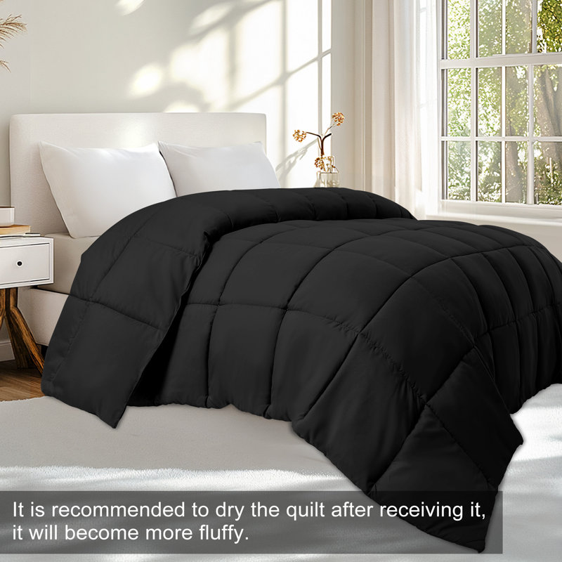 Machine Braided Comforter, Black, California King Comforter