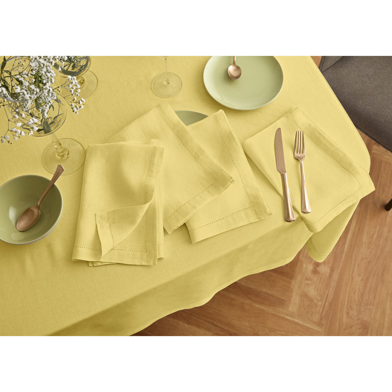 Sonoma - 100% Pure Linen Tablecloth (Prewashed), Yellow, 90" x 70"