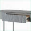 Table basse haute brillance grise avec pieds chromés - Rangement encastré pour le salon