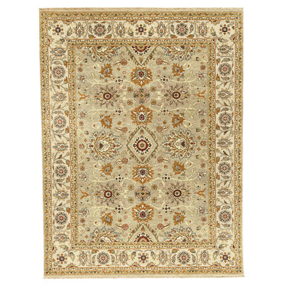 High-Quality Hand-Knotted Camel And Beige Area Rug