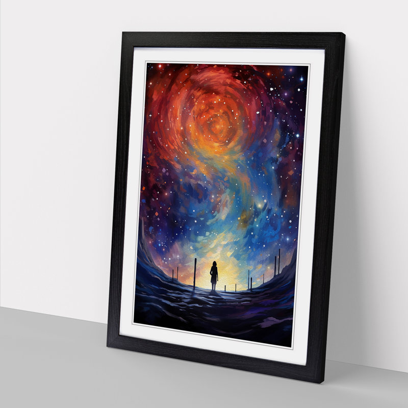 Single Picture Frame Print on Wood, 46cm H x 34cm W, Black Framed