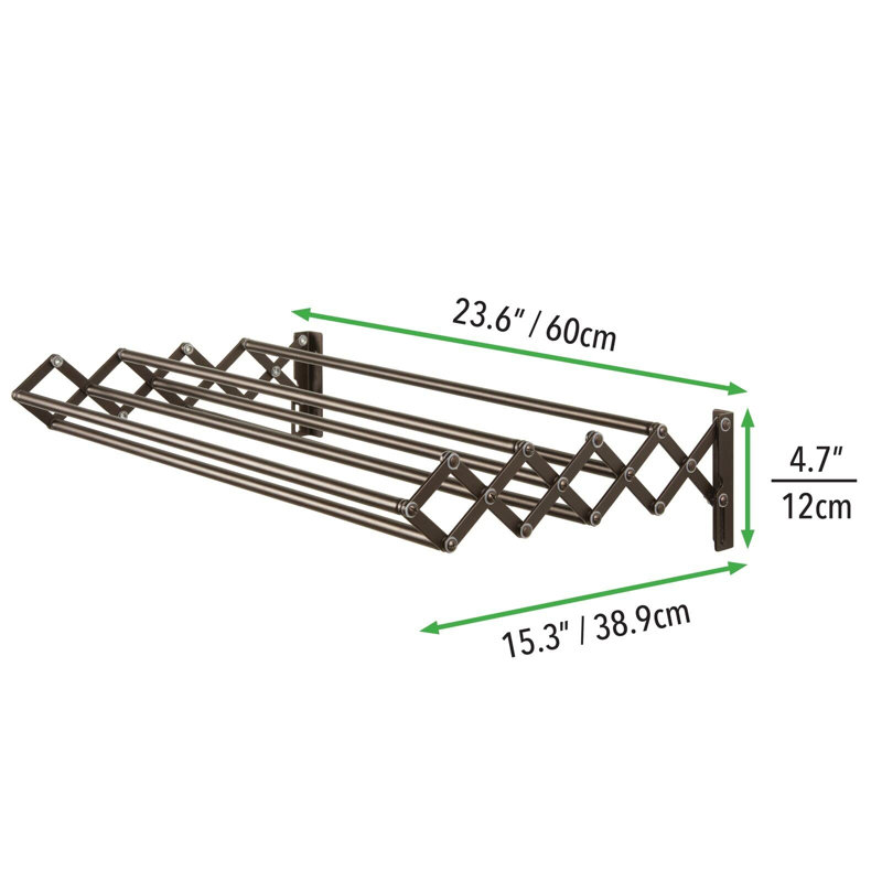Dajuan 60cm Wall Mounted Clothes Rack, Bronze