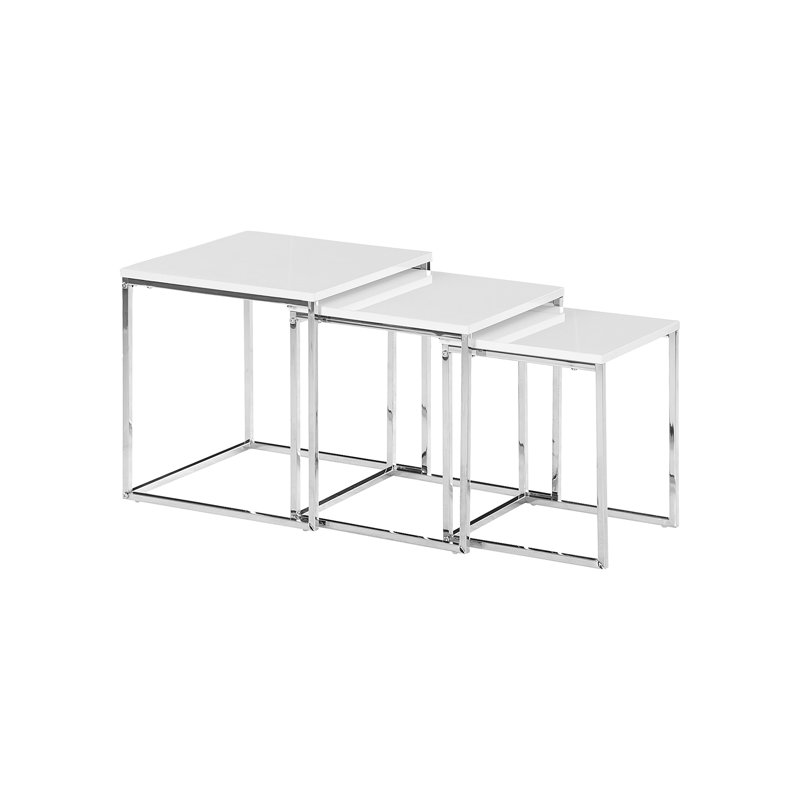 Vida Aztec Sled Nesting Tables, White