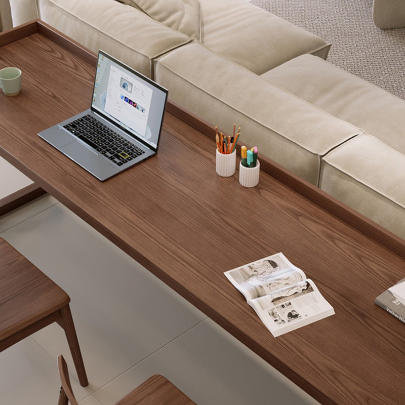 Bureau rectangulaire en bois massif noyer clair, H 31,5 po x l 62,99 po x P 23,62 po