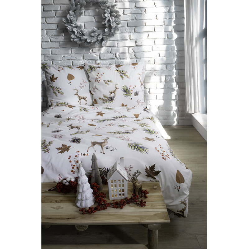Aspen Cotton Duvet Cover Set with Pillow Shams, 155 x 200 cm + 80 x 80 cm