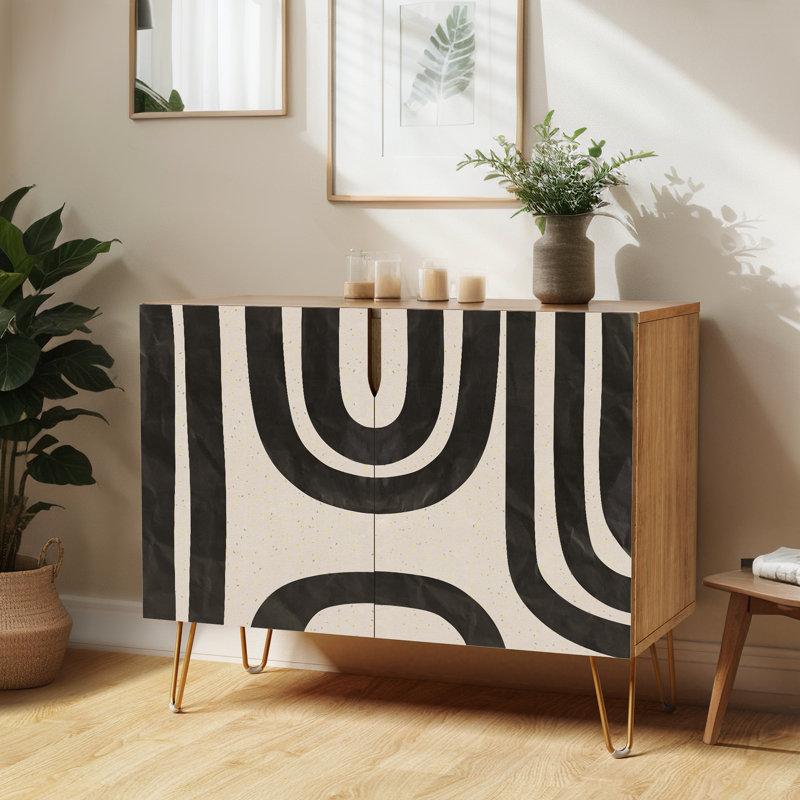35 " W Sideboard, Dark Line Black