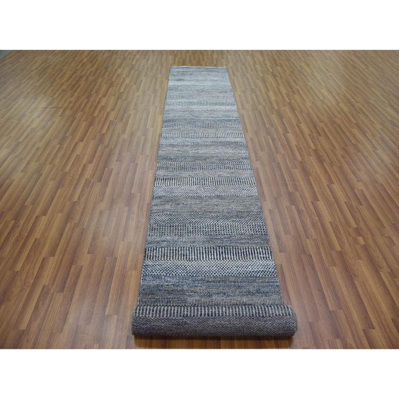 Tapis de couloir oriental en laine tissée à la main gris anthracite 2 pi 7 po x 14 po 2 po x 14 po B00ABDD9EBFD44E0A30003E601923922