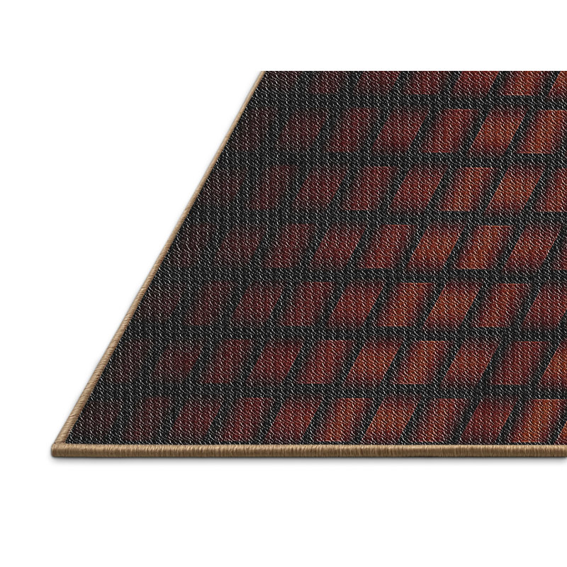 Tapis de zone rouge/noir à motifs, Rectangle 8 pi x 12 pi