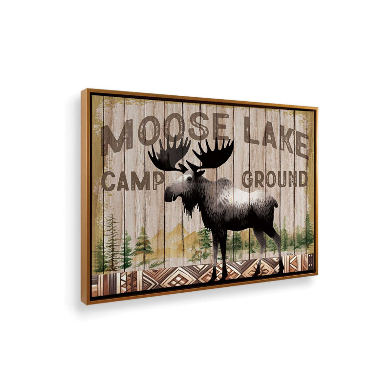 «Moose Creek Camp Ground» par Nicole DeCamp, reproduction d'art, Toile avec cadre, Doré, L 16 po x H 12 po