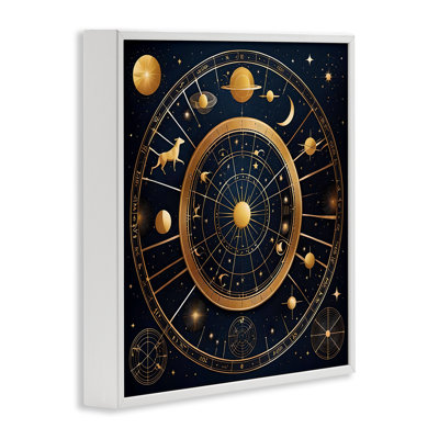 Carte de naissance astrologique Zodiac, giclée encadrée, design par Tabz Jones