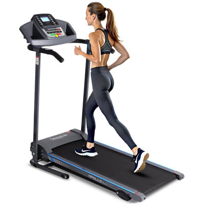 Serenelife - Electric Folding Treadmill Exercise Machine - Smart Compact Digital Workout Fitness Trainer W/ Bluetooth App Sync, Manual Incline Adjustm