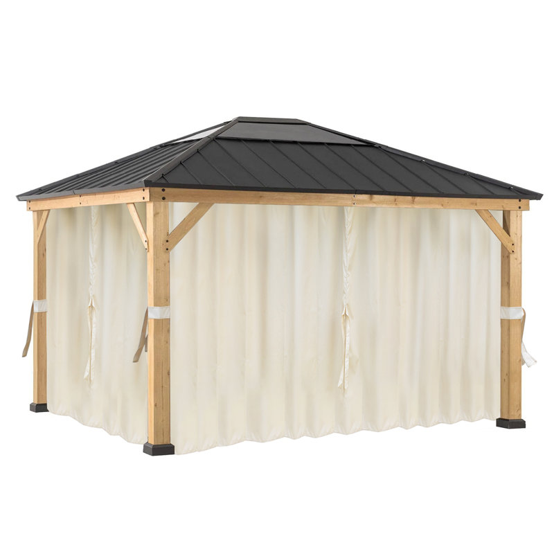 Pure Joy Beige Polyester Side Wall for 12x12 ft Gazebo