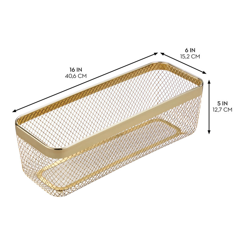 Meshi Basket 16 x 6 x 5, Soft Brass